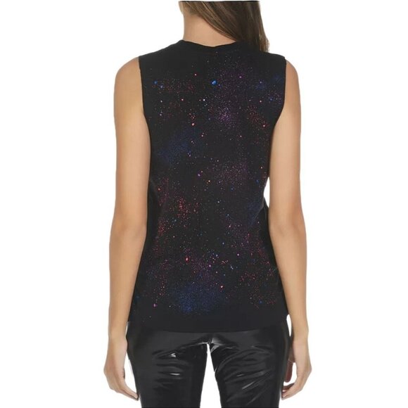 NWT LAUREN MOSHI Kinzington Galaxy Lip Tank Top Sz S Paint Splatter Sleeveless - Picture 5 of 9